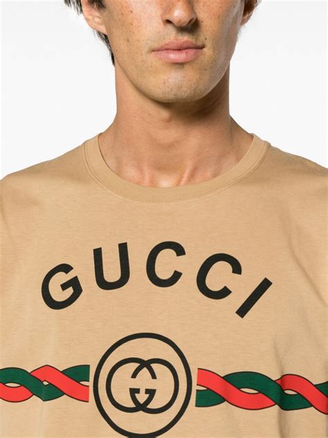 gucci logo cotton t-shirt - white - t-shirts